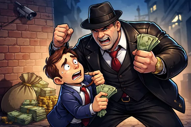 Extort - Force someone to give money or something valuable by threatening or intimidating them. (उगाही करना)