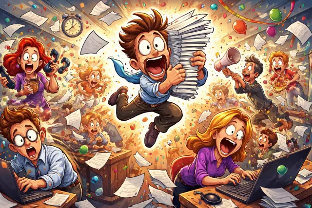 Frenzy - A state of wild excitement or uncontrolled activity. (उन्माद)