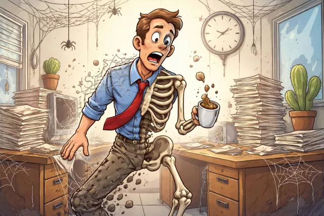 Ossify - Become rigid or hard; to turn into bone-like hardness or become inflexible. (अस्थिमय हो जाना)