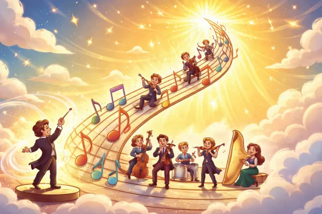 Crescendo - A gradual increase in loudness, intensity, or strength. (चरमोत्कर्ष)