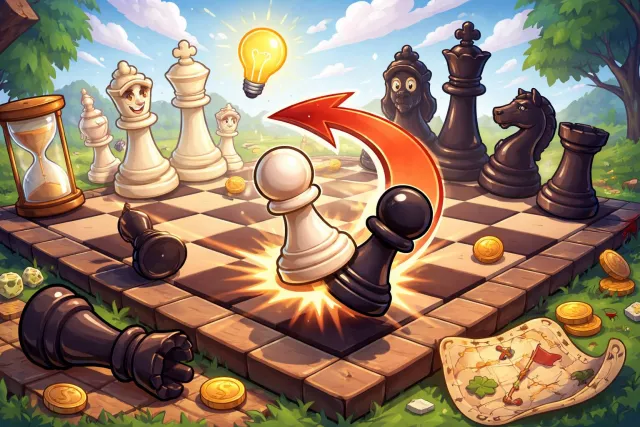 Gambit - A calculated move or plan used to gain an advantage, often at the start of a situation.