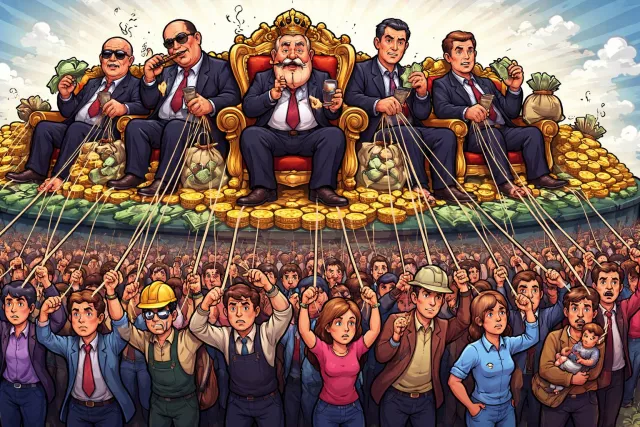 Oligarchy - A form of government where power is held by a small group of people. (अल्पतंत्र)