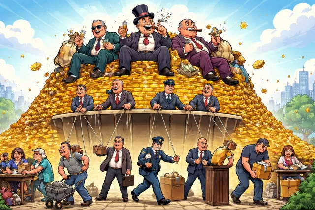 Plutocracy - Government by the wealthy; a society controlled by rich people.