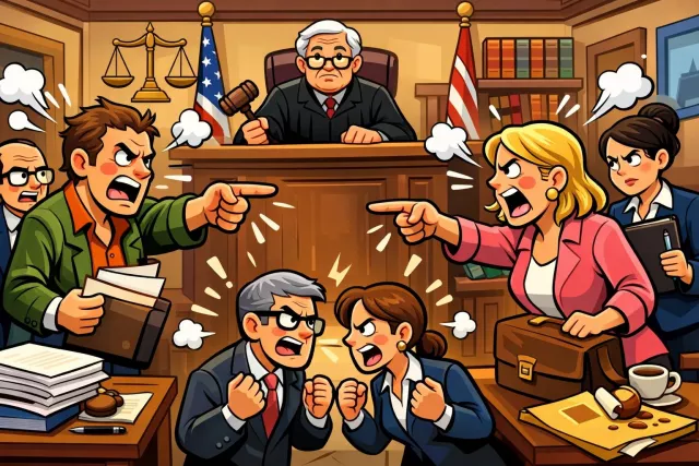 Litigious - Too willing to take disputes to court; prone to lawsuits.