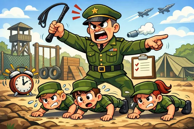 Martinet - A strict disciplinarian, especially in the military.