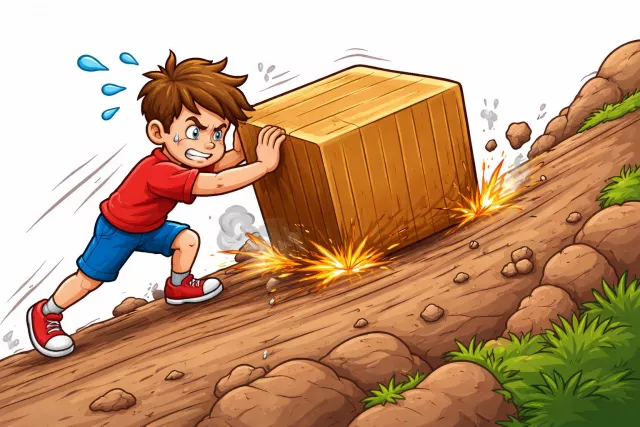 Friction - Resistance that happens when two surfaces rub against each other; also, conflict or tension between people/groups.