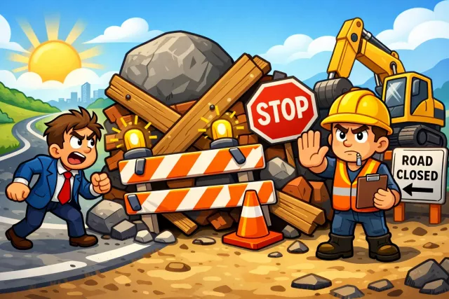Obstruct - Block or get in the way of something.