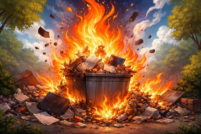 Incinerate - Burn (something) to ashes.