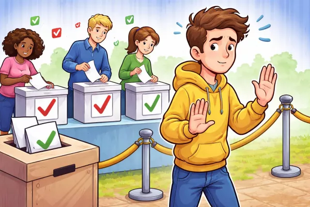 Abstention - The act of choosing not to do something, especially not voting or not taking part. (परहेज)