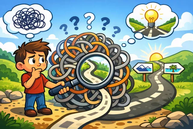 Disambiguate - Make (something) clear by removing confusion or ambiguity. (स्पष्ट करना)