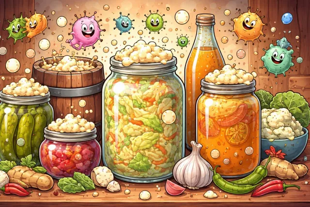 Ferment - Cause (a substance) to undergo fermentation; also, to stir up (trouble or unrest).