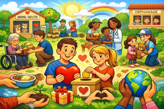 Philanthropic - Showing a desire to help others, especially by giving money to good causes. (परोपकारी)