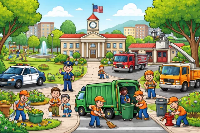 Municipal - Related to a city or town and its local government. (नगरपालिका संबंधी)