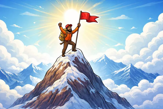 Apex - The highest point or peak of something. (शीर्ष)
