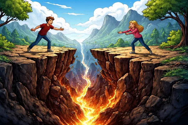 Rift - A serious break or split in a relationship or agreement. (दरार)