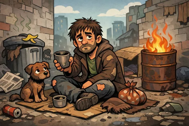 Indigent - Very poor; lacking basic necessities. (अत्यंत निर्धन)