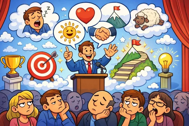 Platitude - A remark or statement that is used too often and lacks originality or real meaning.
