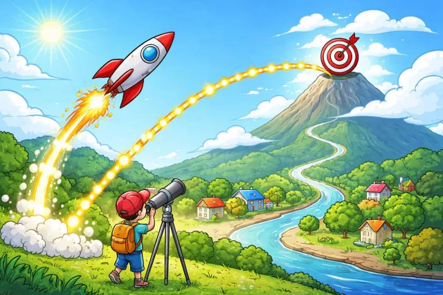 Trajectory - The path followed by a moving object, especially a projectile or spacecraft.