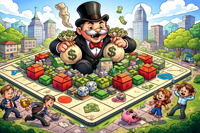 Monopoly - Exclusive control of a market or service by one company or group. (एकाधिकार)
