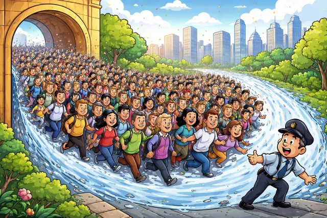 Influx - An arrival or entry of large numbers of people or things. (बड़ी संख्या में आवक)