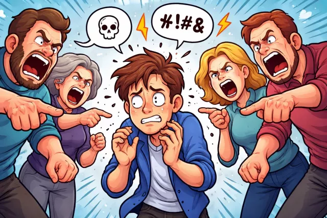 Revile - Criticize in an abusive or angrily insulting manner. (गाली देना)