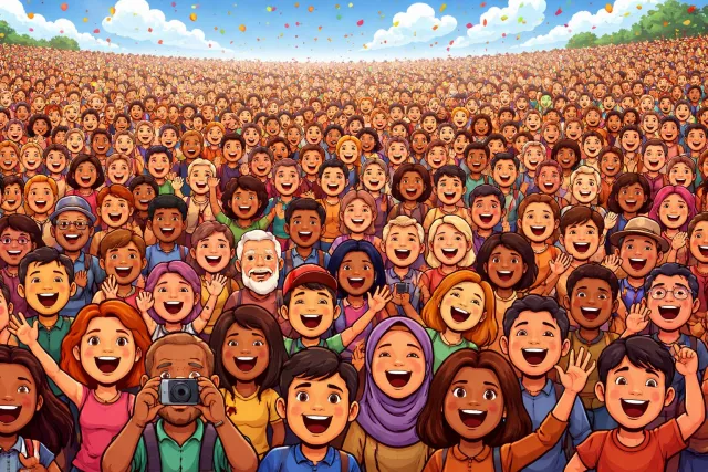 Multitude - A large number of people or things; a crowd (भीड़; बहुत बड़ी संख्या)