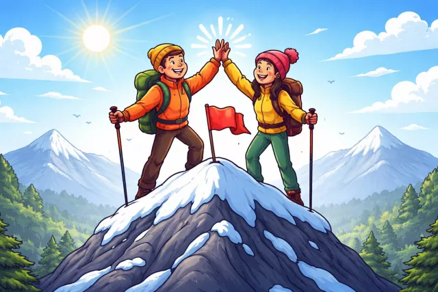 Summit - The highest point of a mountain; a meeting of top leaders (शिखर; शिखर सम्मेलन)