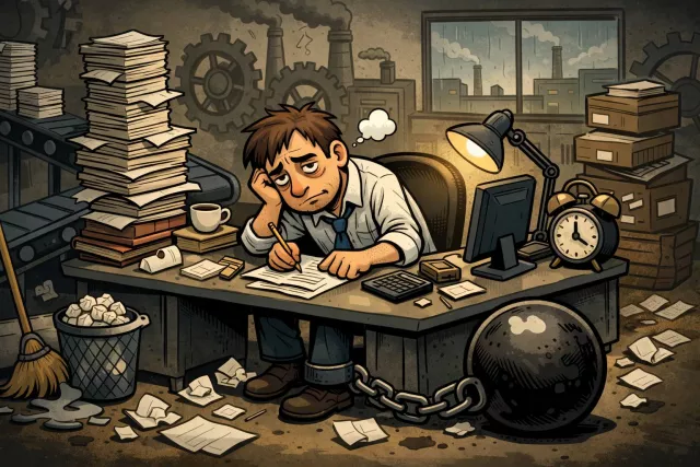 Drudgery - Hard, boring, and repetitive work.