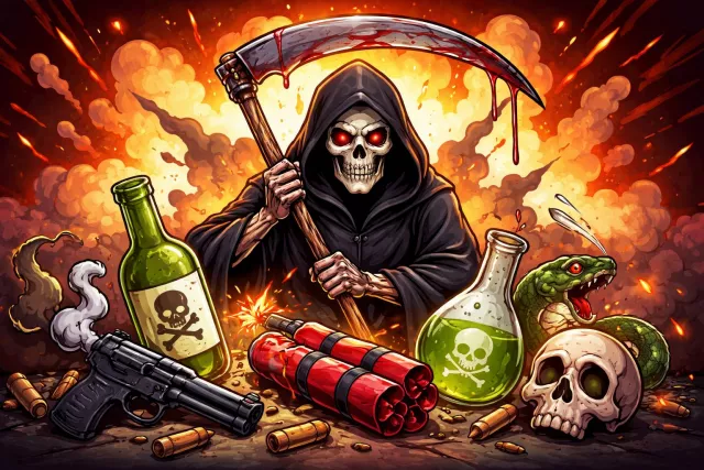 Lethal - Capable of causing death; deadly. (घातक)