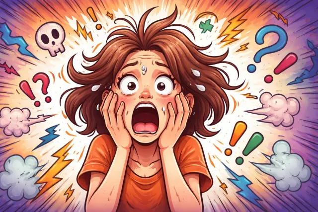 Consternation - A feeling of sudden shock, worry, or confusion. (घबराहट)
