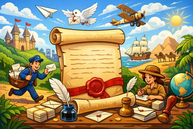 Missive - A written message or letter, especially a formal one. (पत्र)