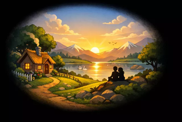 Vignette - A short, vivid description or scene, especially in writing; a brief episode. (संक्षिप्त चित्रण)