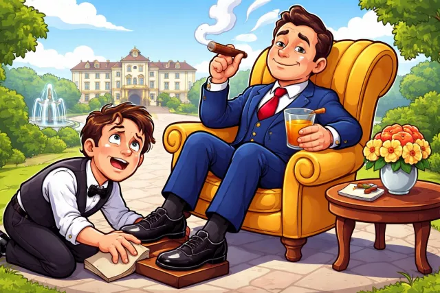 Servile - Excessively willing to serve or please others; submissive in a slave-like way.