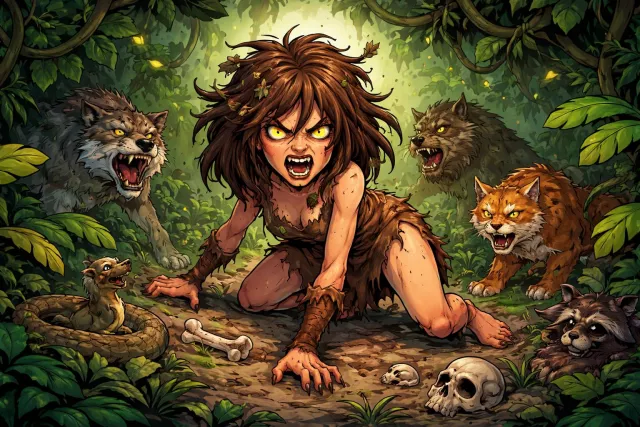 Feral - (Of an animal) wild, especially having returned to a wild state after being domesticated.