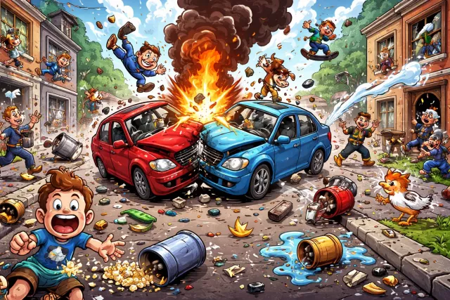 Mayhem - Violent disorder or chaos.