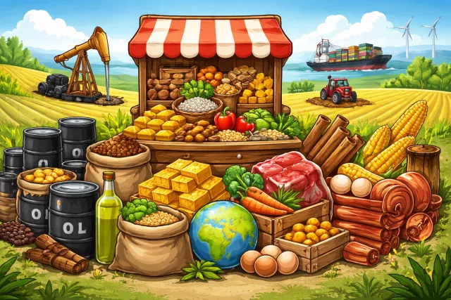 Commodity - A raw material or primary agricultural product that can be bought and sold.