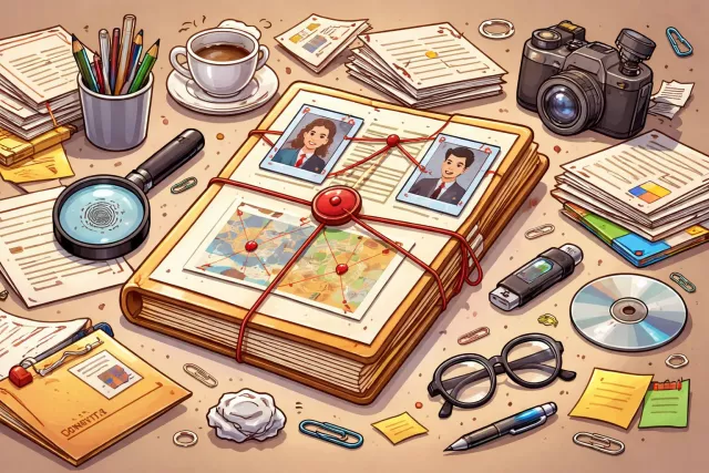 Dossier - A file containing detailed information about a person, event, or subject.