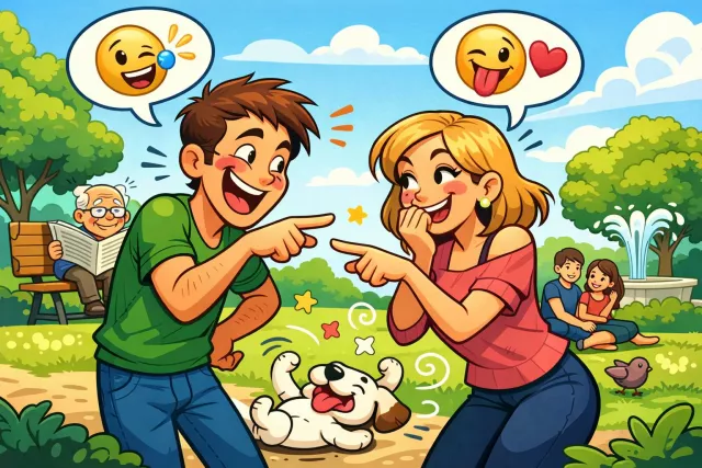 Badinage - Playful teasing or light, witty joking.