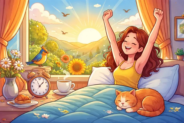 Matutinal - Relating to the morning; happening in the early part of the day.