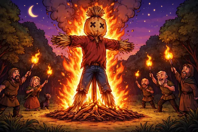 Effigy - A model or statue of a person, often made to be destroyed as a protest. (प्रतिमा)