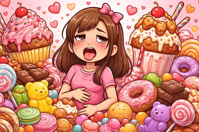 Cloying - Excessively sweet, rich, or sentimental to the point of being disgusting. (उबाऊ)