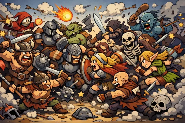 Melee - A confused fight or clash involving many people at once. (हाथापाई)