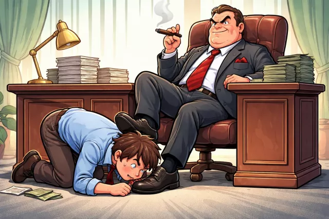 Abasement - The action of humiliating or degrading someone; a lowering of dignity or status.