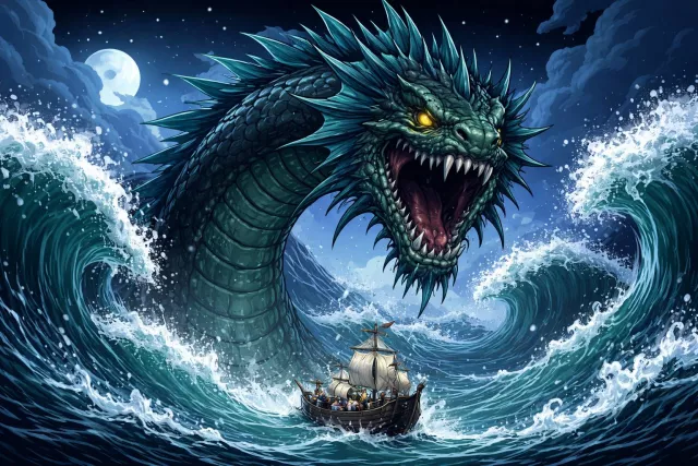 Leviathan - A very large and powerful thing, especially a huge sea creature or an enormous organization. (महाविशाल दैत्य)