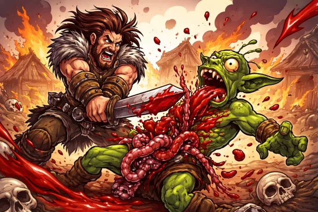 Eviscerate - Disembowel; remove the internal organs of. (अंतड़ियाँ निकालना)