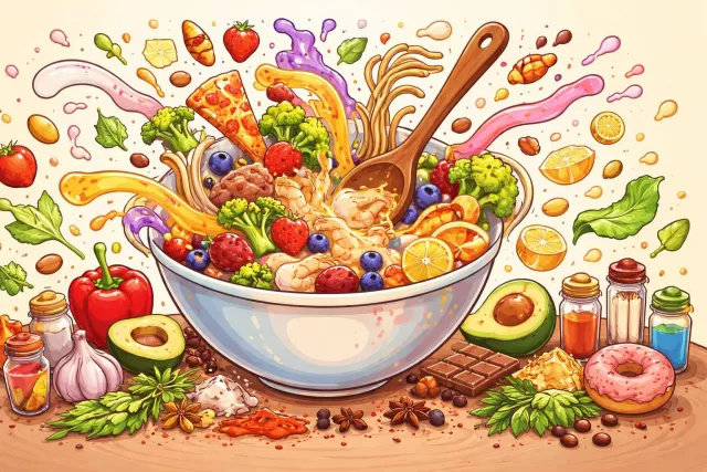Melange - A mixture; a medley of different things.