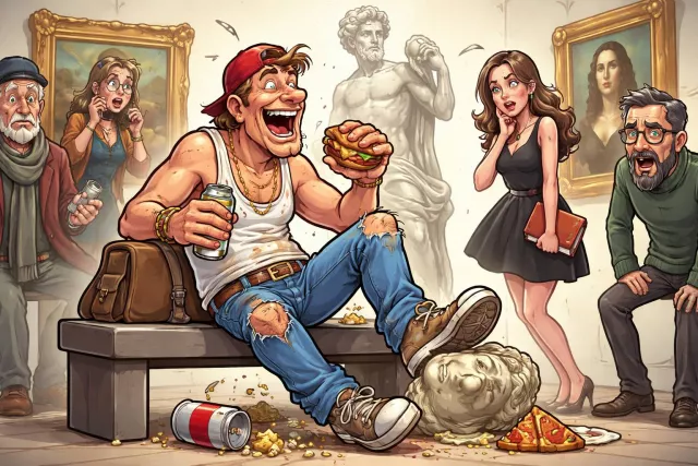 Philistine - A person who is indifferent or hostile to art, culture, and refined tastes. (असंस्कृत व्यक्ति)