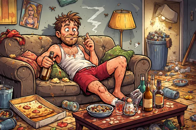 Dissolute - Lacking moral restraint; indulging in excessive pleasures and immoral behavior.