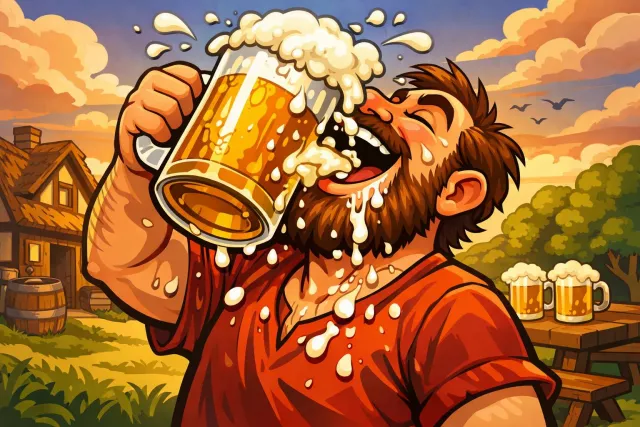 Quaff - Drink something heartily and in large gulps.