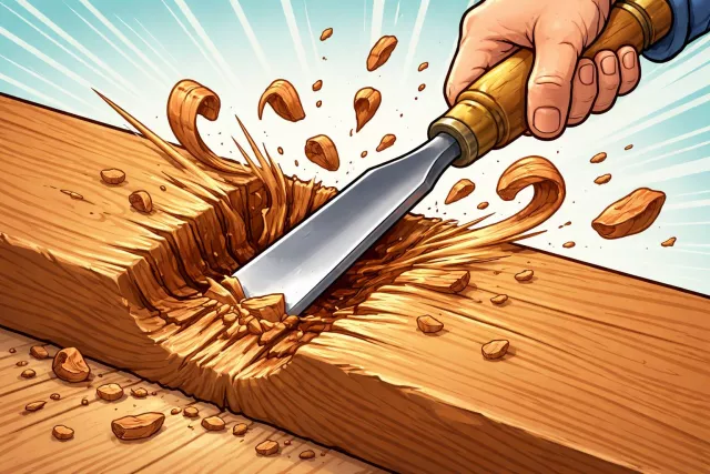 Gouge - Cut or scoop out roughly; also charge someone unfairly high prices.